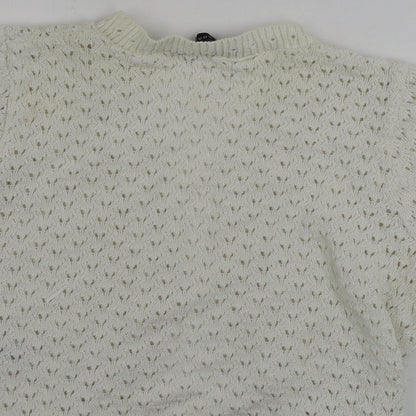 Womens UK Size 12 New Look White Cardigan Jumper