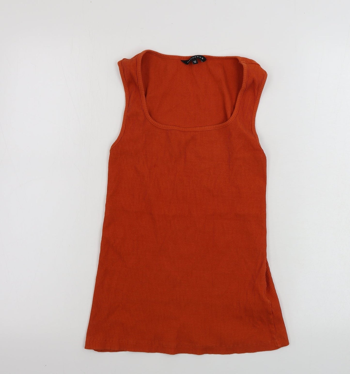 Womens UK Size 12 Peacocks Orange Basic Tank