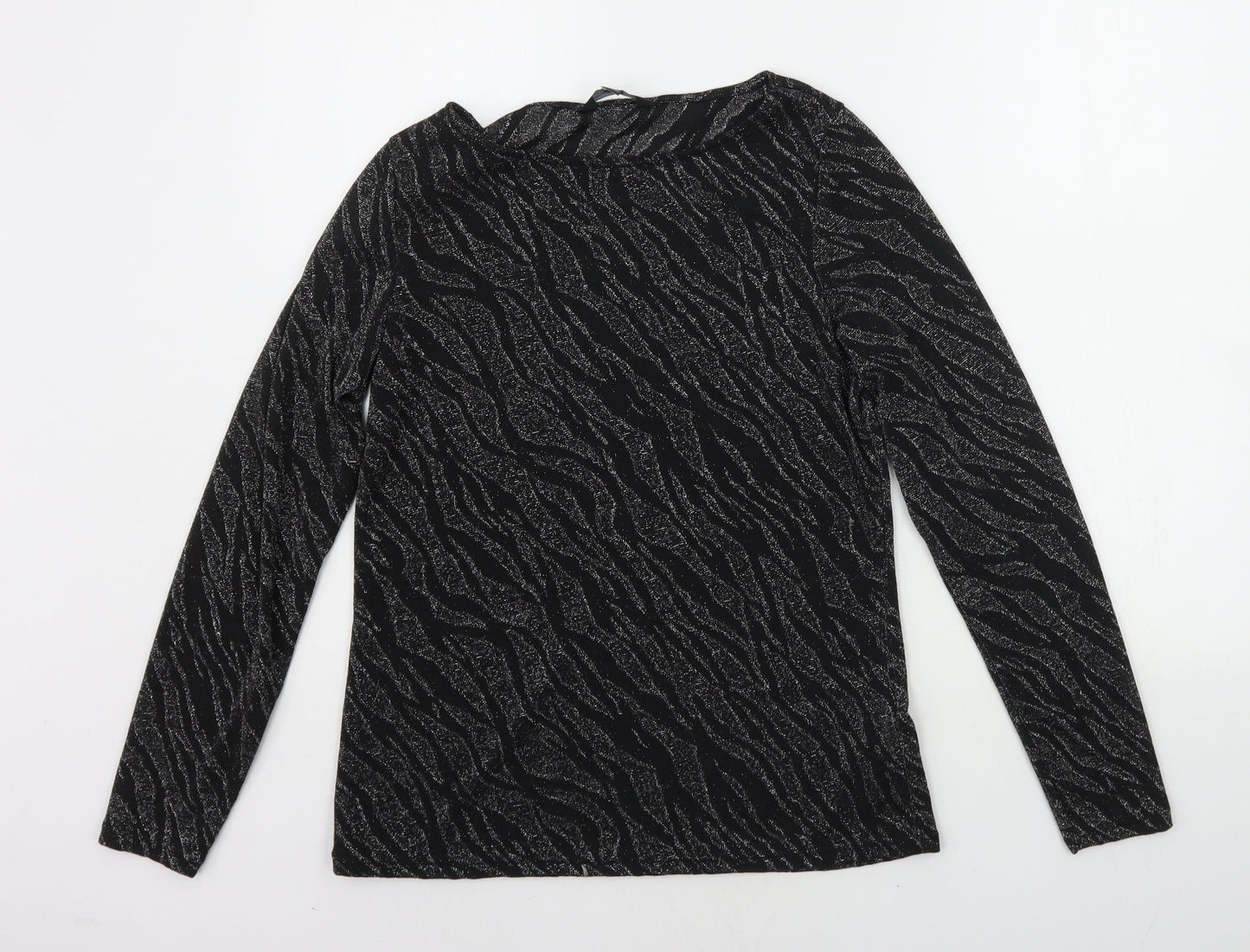 Womens UK Size 12 Dorothy Perkins Black Basic T-Shirt