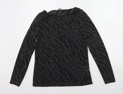 Womens UK Size 12 Dorothy Perkins Black Basic T-Shirt