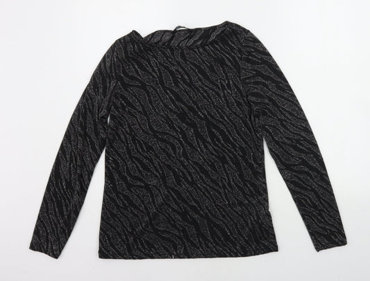 Womens UK Size 12 Dorothy Perkins Black Basic T-Shirt