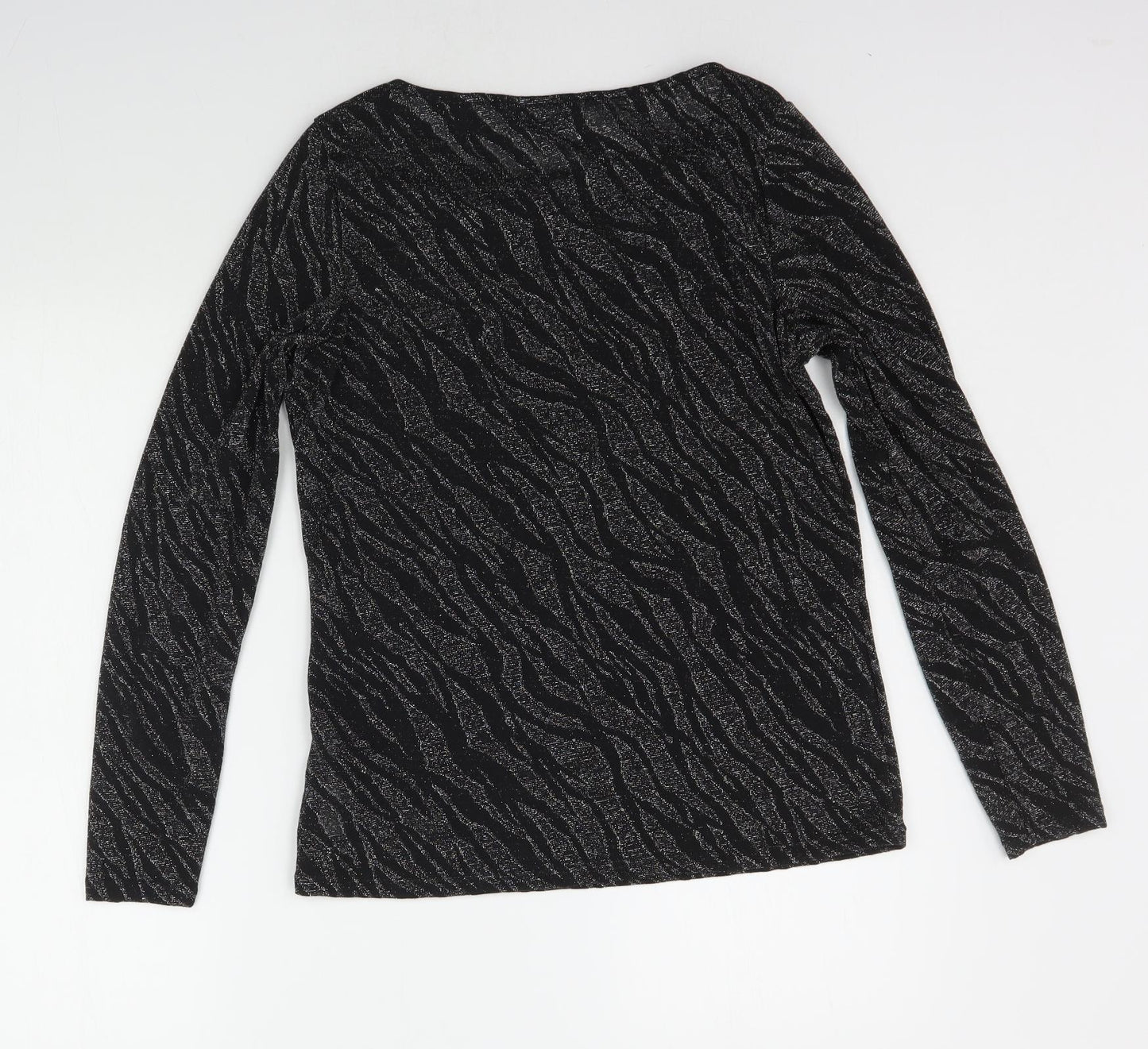 Womens UK Size 12 Dorothy Perkins Black Basic T-Shirt