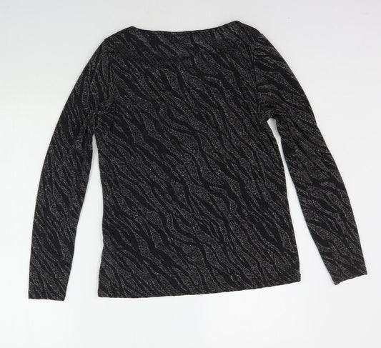 Womens UK Size 12 Dorothy Perkins Black Basic T-Shirt