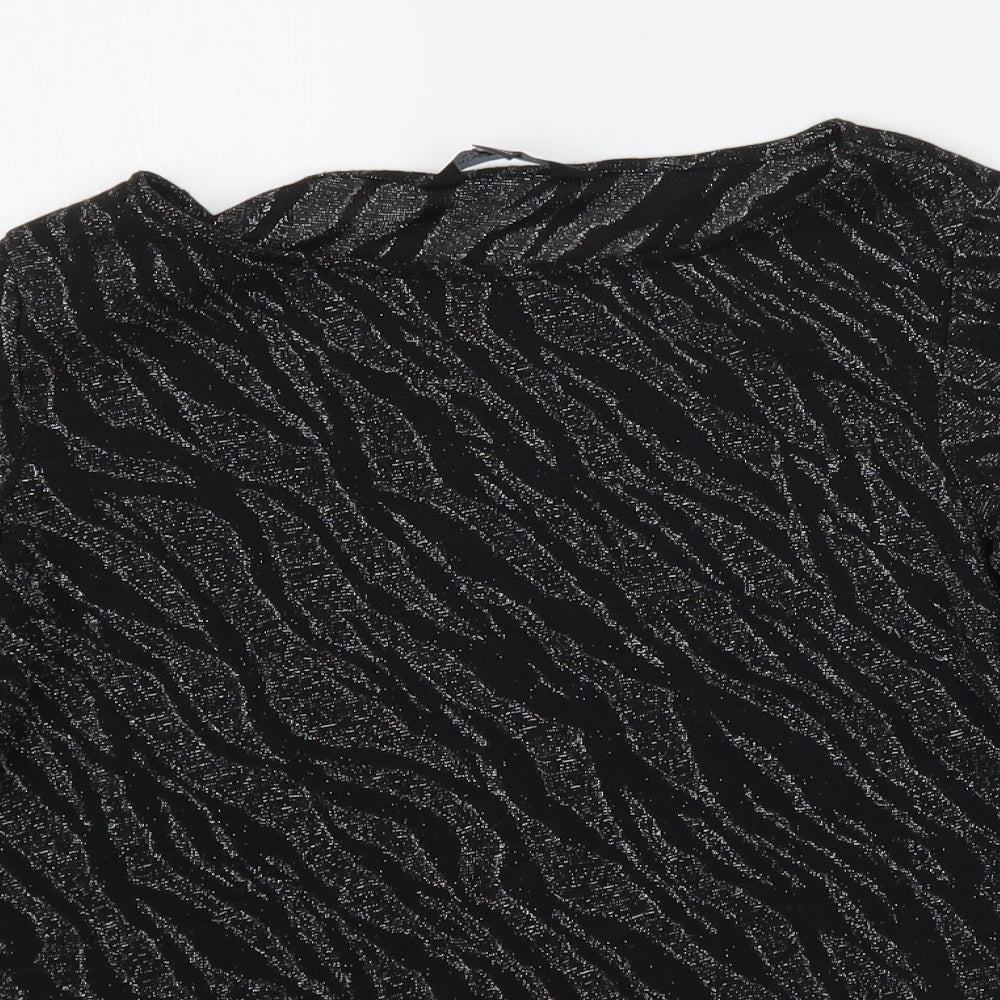 Womens UK Size 12 Dorothy Perkins Black Basic T-Shirt