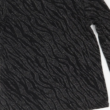 Womens UK Size 12 Dorothy Perkins Black Basic T-Shirt