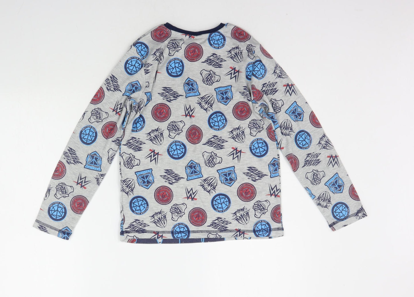 George Girls Grey Geometric  Top Pyjama Top Size 10-11 Years  - wwe