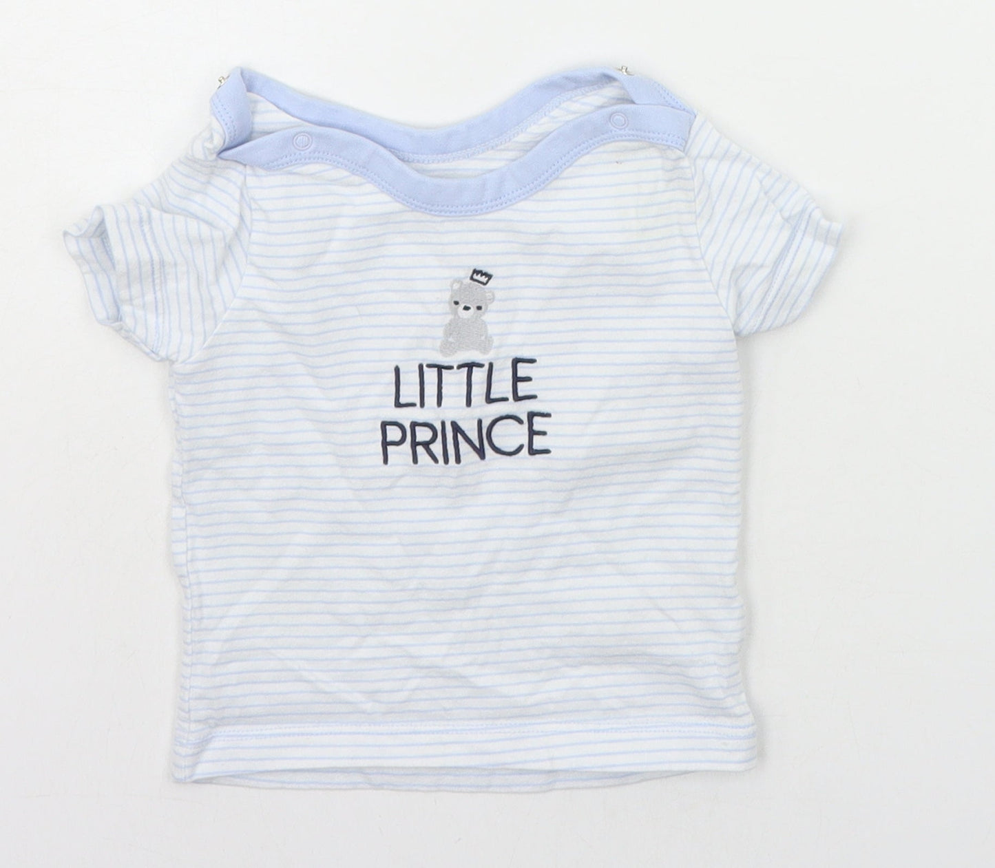 little nutmeg Baby Blue Striped  Basic T-Shirt Size 6-9 Months  - Little Prince