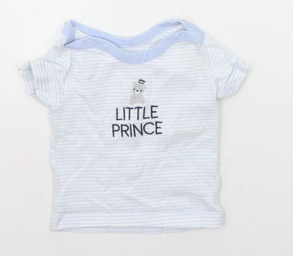 little nutmeg Baby Blue Striped  Basic T-Shirt Size 6-9 Months  - Little Prince