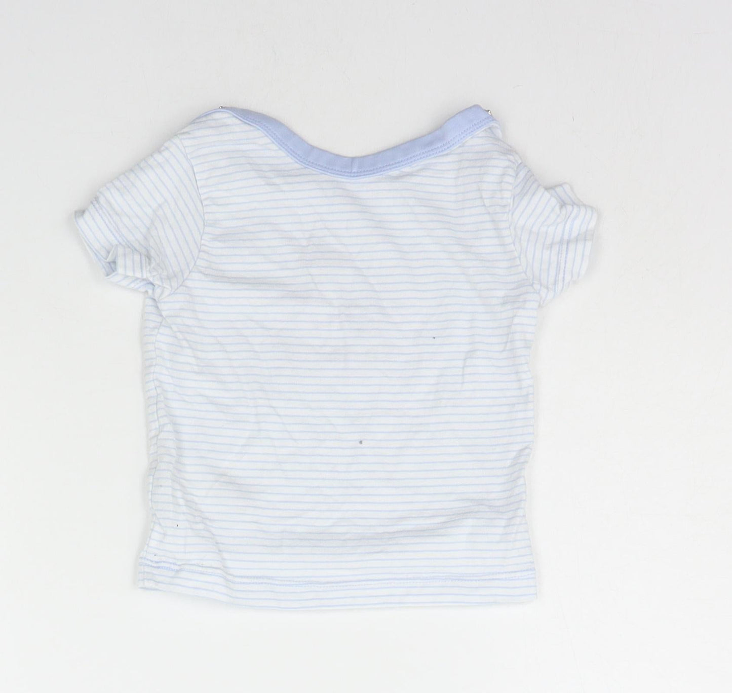 little nutmeg Baby Blue Striped  Basic T-Shirt Size 6-9 Months  - Little Prince