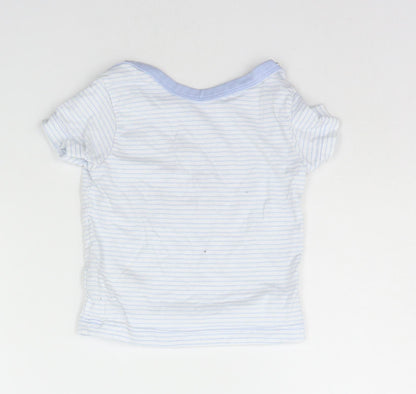 little nutmeg Baby Blue Striped  Basic T-Shirt Size 6-9 Months  - Little Prince