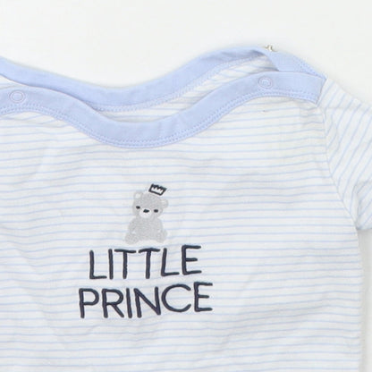 little nutmeg Baby Blue Striped  Basic T-Shirt Size 6-9 Months  - Little Prince