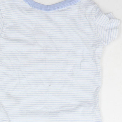 little nutmeg Baby Blue Striped  Basic T-Shirt Size 6-9 Months  - Little Prince