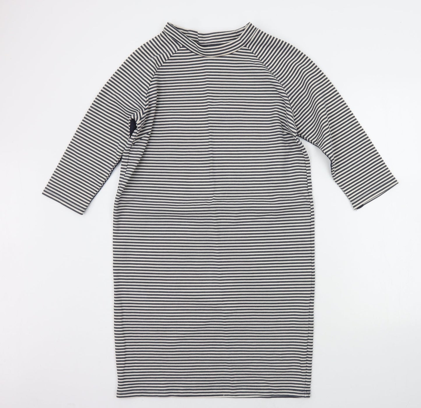 Selected Womens White Striped  Jumper Dress  Size M