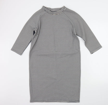 Selected Womens White Striped  Jumper Dress  Size M