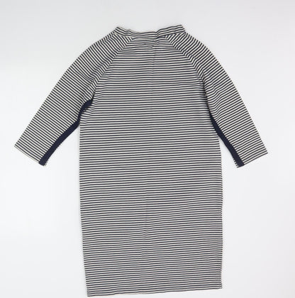 Selected Womens White Striped  Jumper Dress  Size M