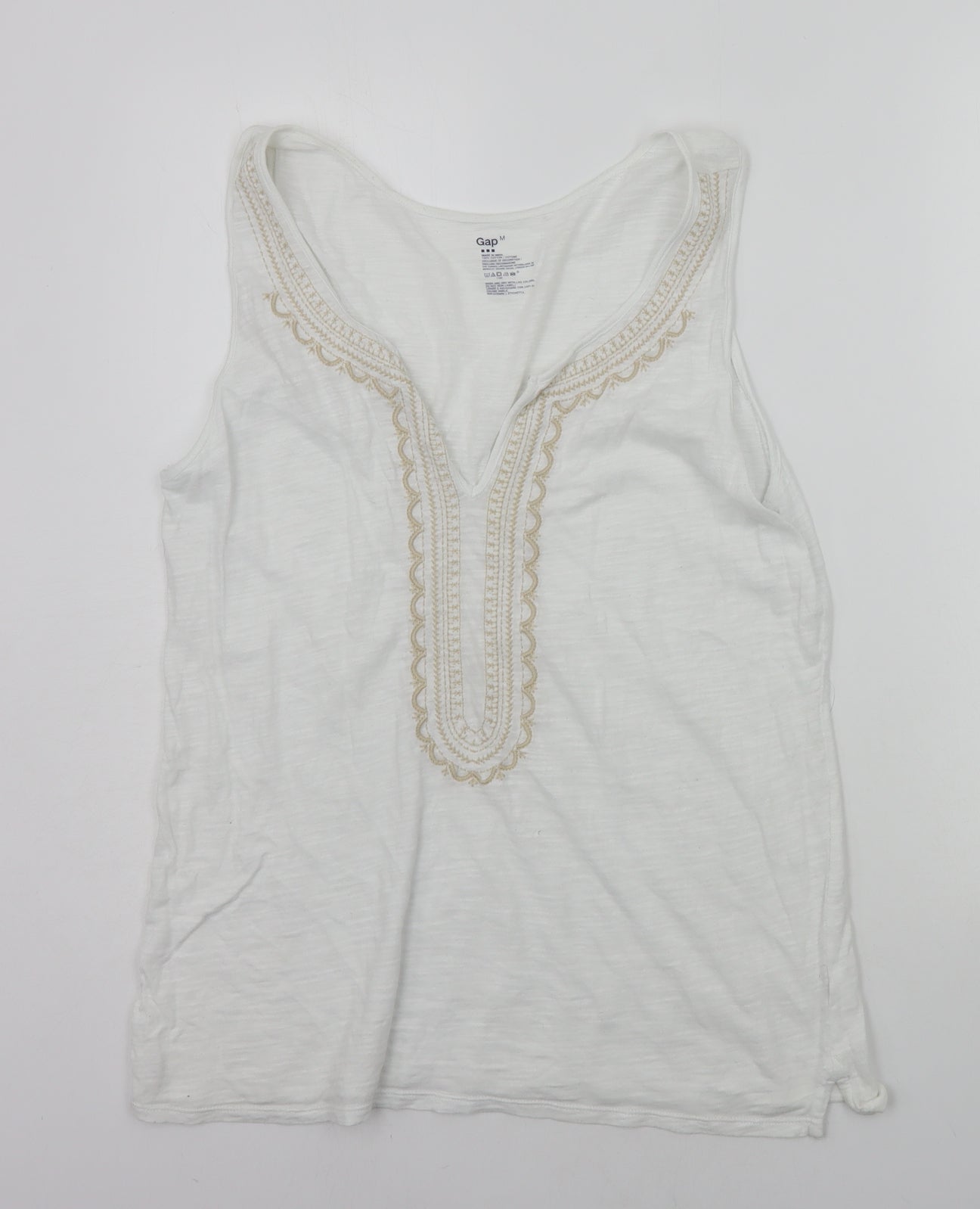 Womens UK Size M Gap White Basic Tank