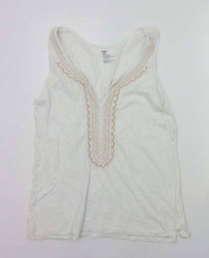 Womens UK Size M Gap White Basic Tank