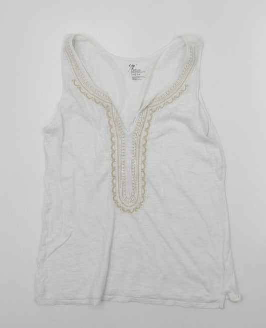 Womens UK Size M Gap White Basic Tank