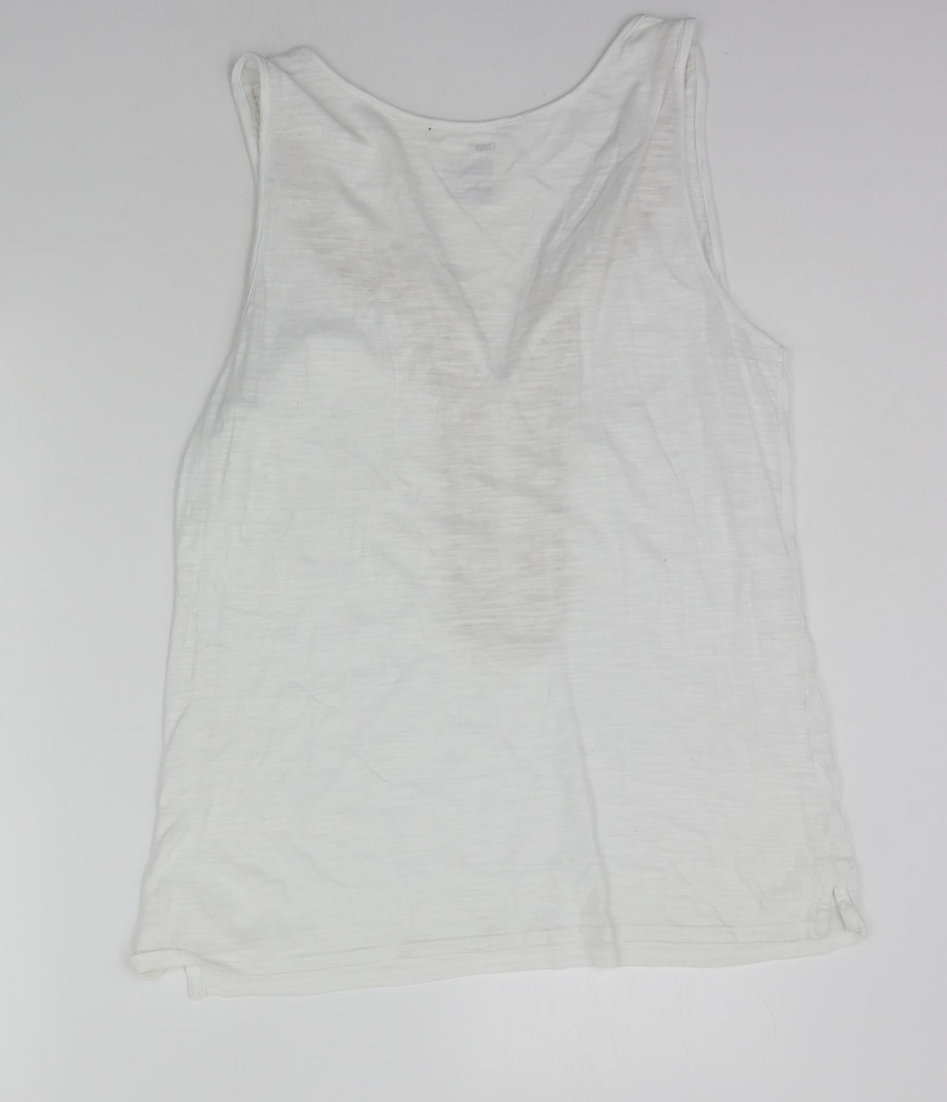 Womens UK Size M Gap White Basic Tank