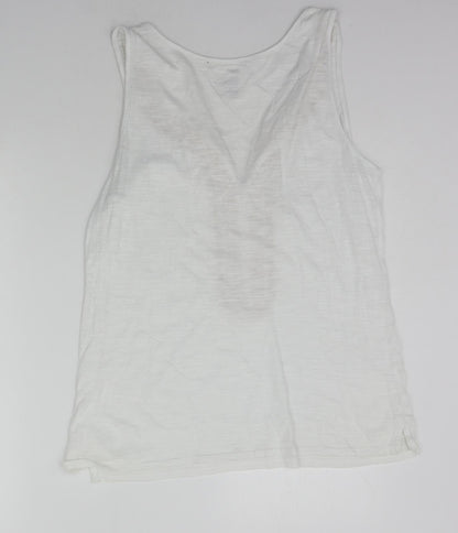 Womens UK Size M Gap White Basic Tank