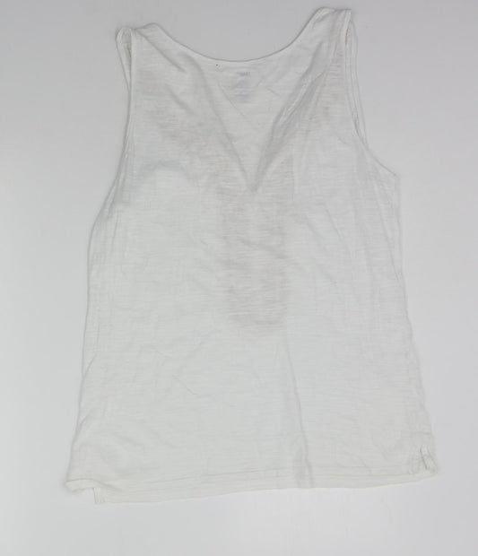 Womens UK Size M Gap White Basic Tank