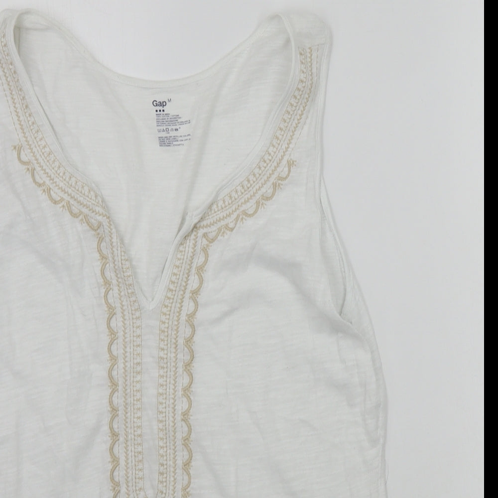 Womens UK Size M Gap White Basic Tank