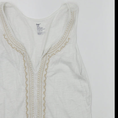 Womens UK Size M Gap White Basic Tank