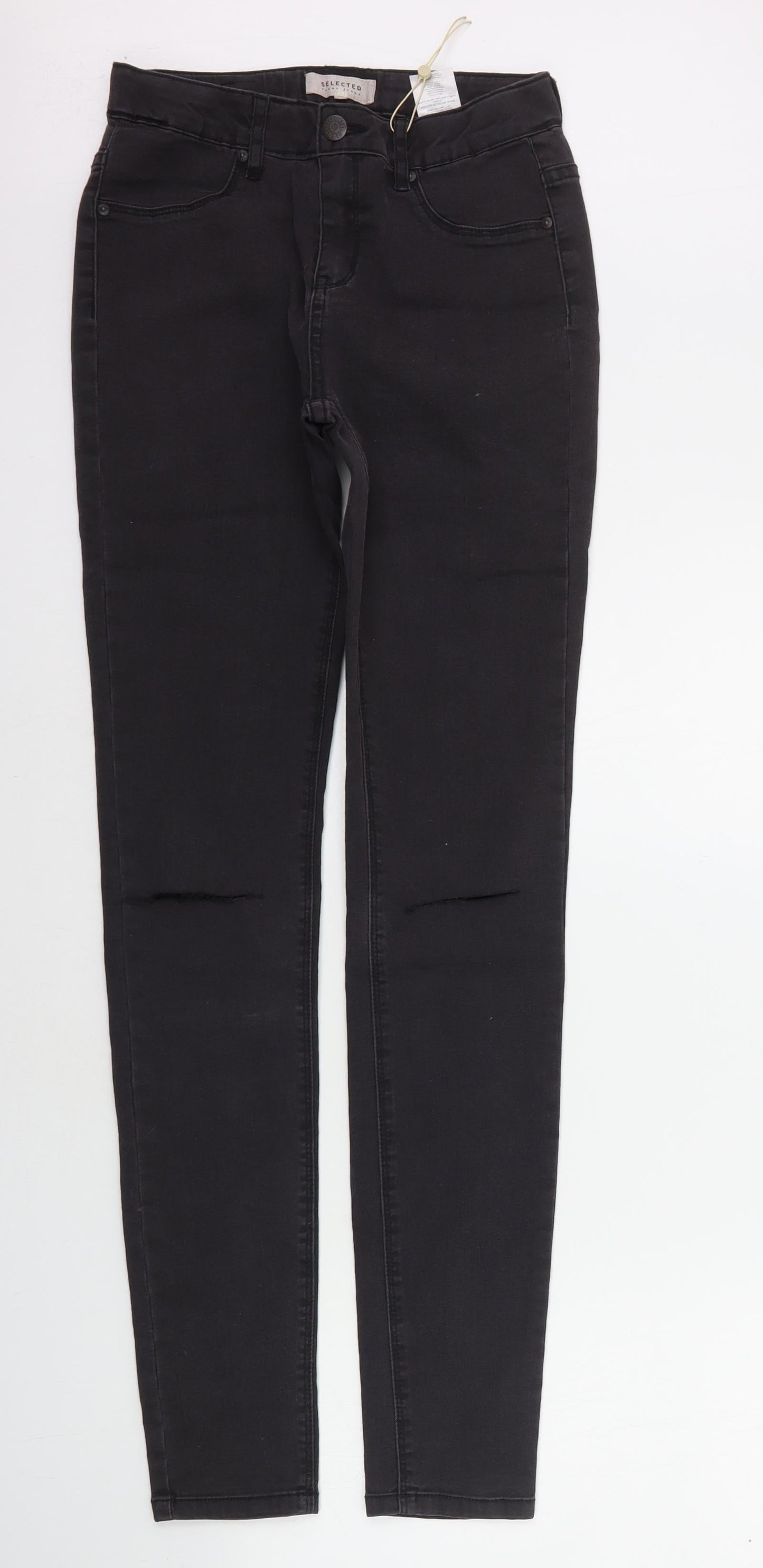 Selected Womens Black Paisley  Skinny Jeans Size 10 L30 in