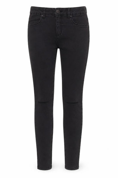 Front view of Selected women’s black paisley skinny jeans, size UK 10, 30-inch leg
