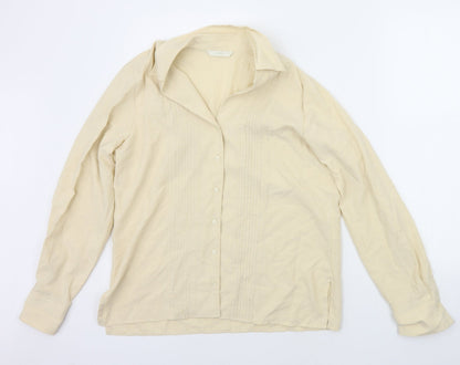 Womens UK Size 12 Marks and Spencer Beige Basic Button-Up