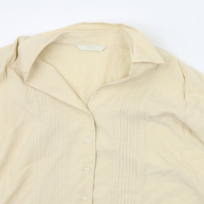 Womens UK Size 12 Marks and Spencer Beige Basic Button-Up