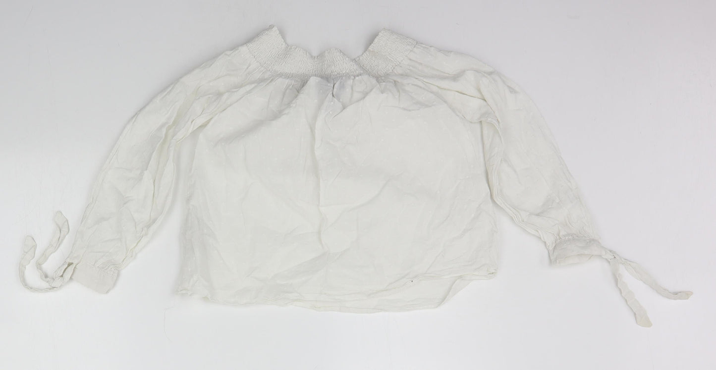 Womens UK Size 10 New Look White Basic T-Shirt