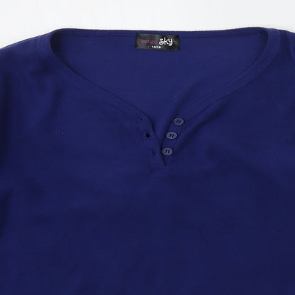 Indigo Womens Blue Solid  Top Pyjama Top Size 14