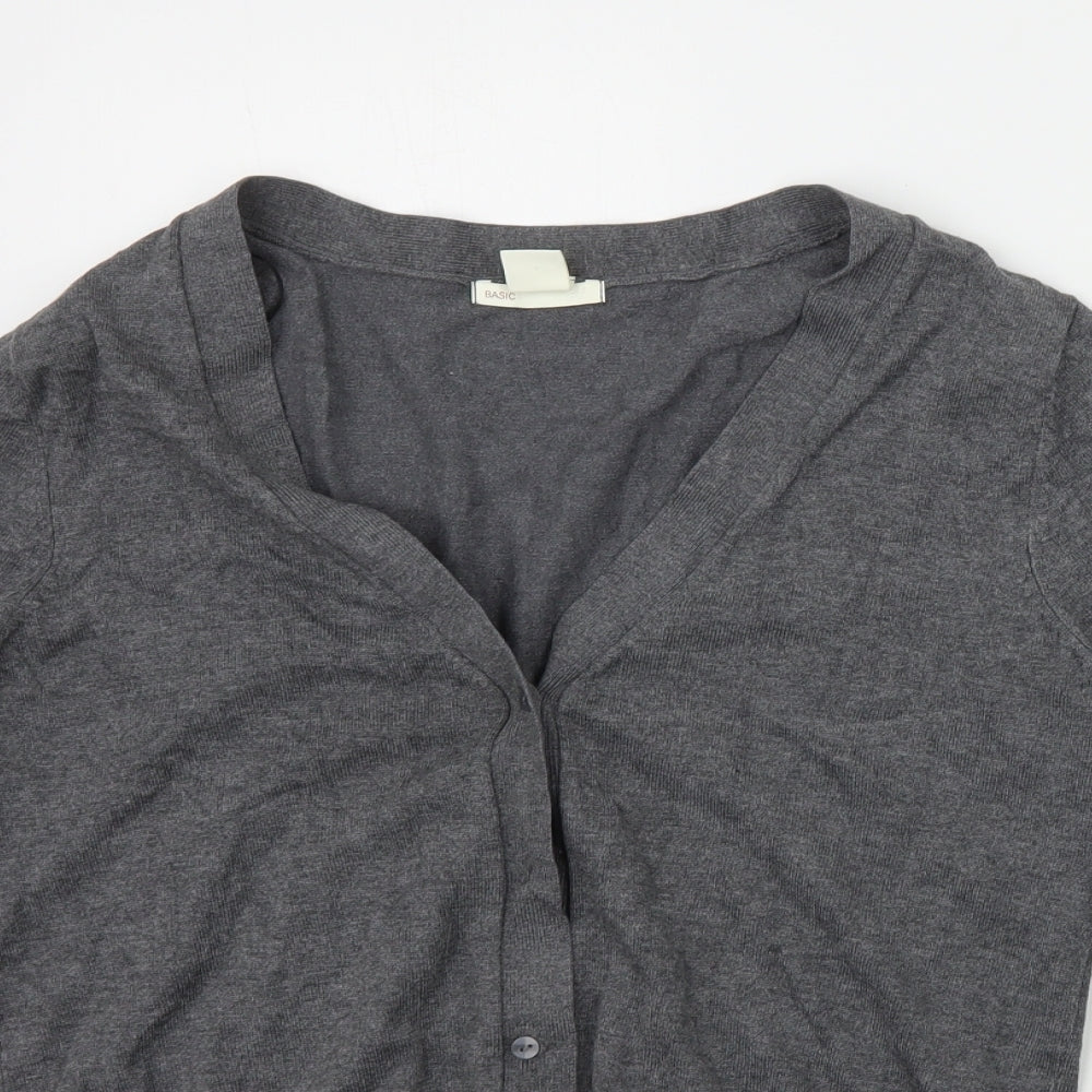 Womens UK Size S H&M Grey Cardigan Jumper
