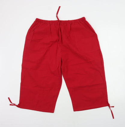 Womens UK Size 4XL Preworn Regular Fit  Red Trousers