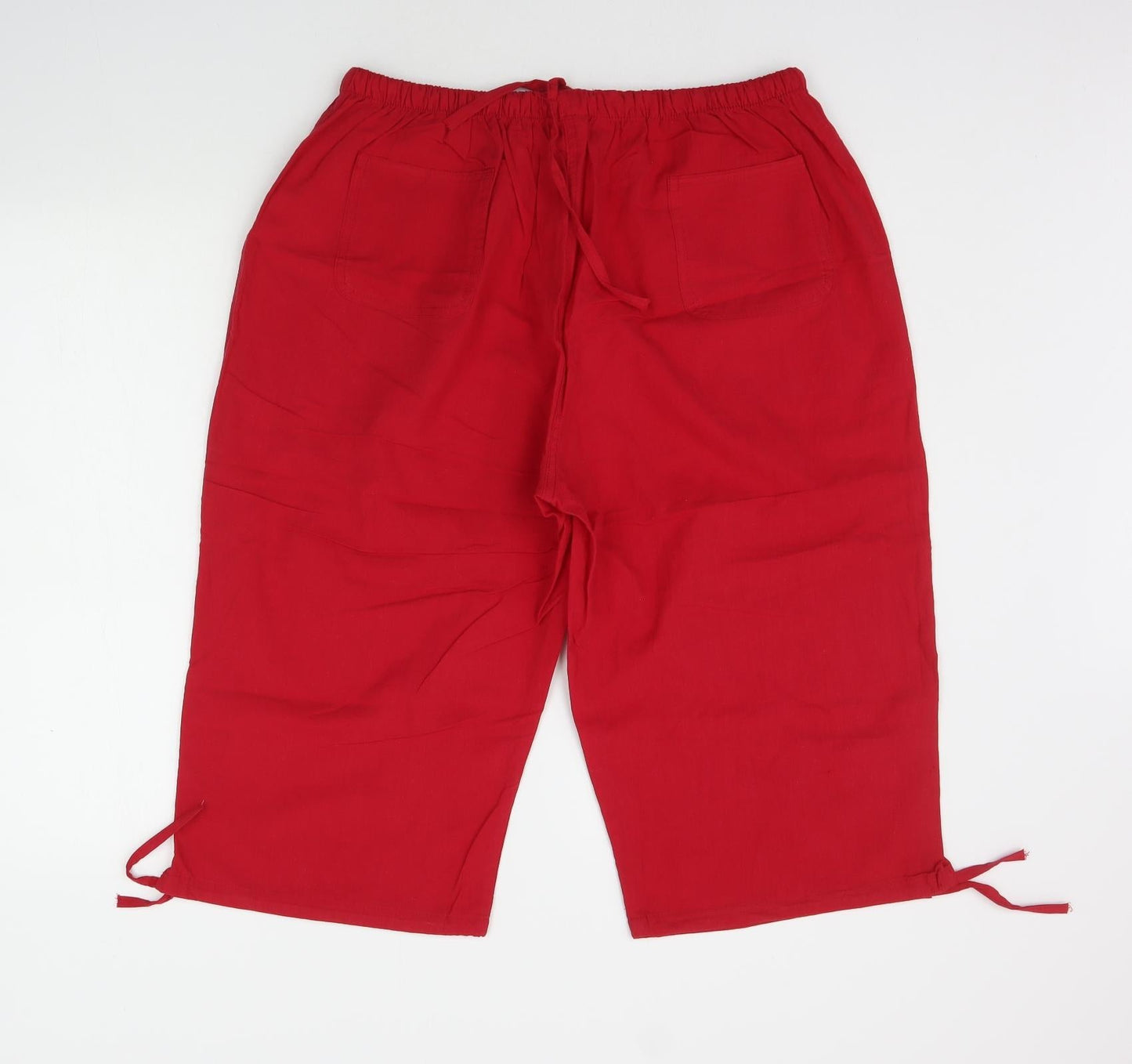 Womens UK Size 4XL Preworn Regular Fit  Red Trousers