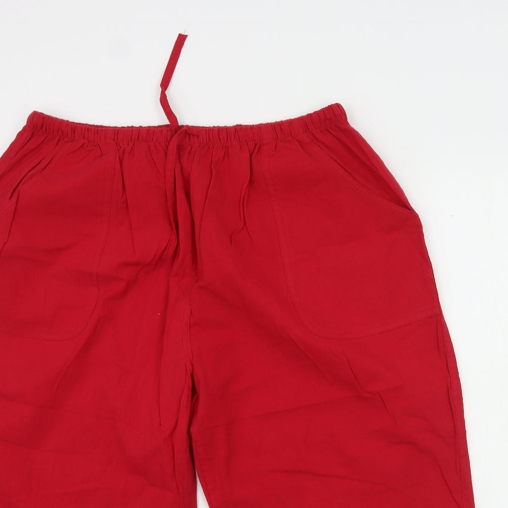 Womens UK Size 4XL Preworn Regular Fit  Red Trousers