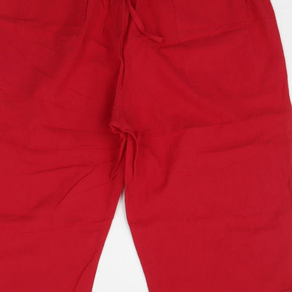 Womens UK Size 4XL Preworn Regular Fit  Red Trousers