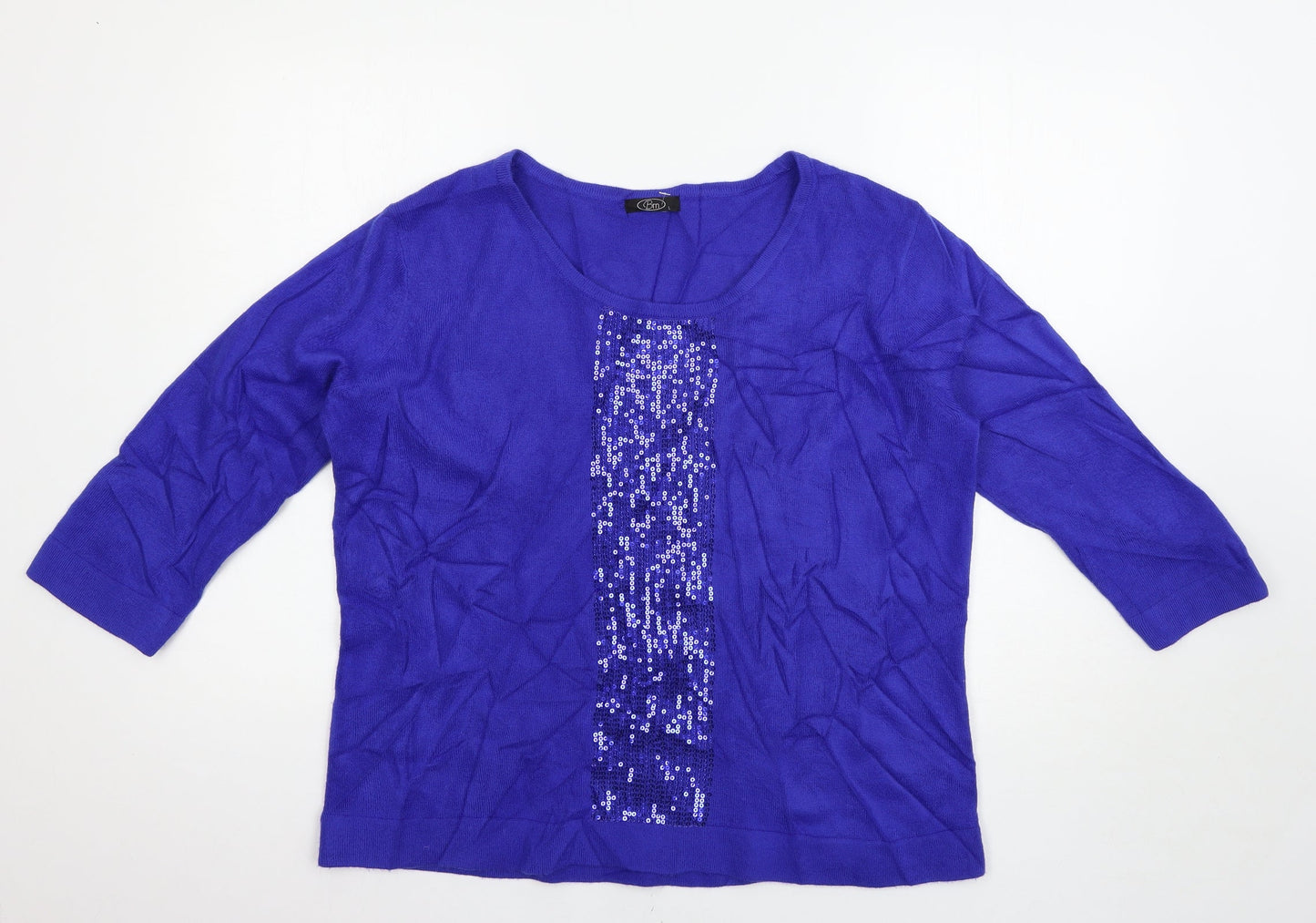 Womens UK Size L BM Blue Pullover Jumper