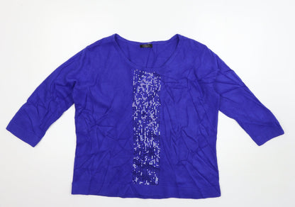 Womens UK Size L BM Blue Pullover Jumper