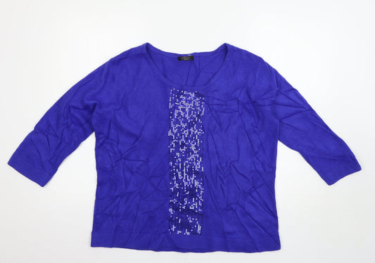 Womens UK Size L BM Blue Pullover Jumper