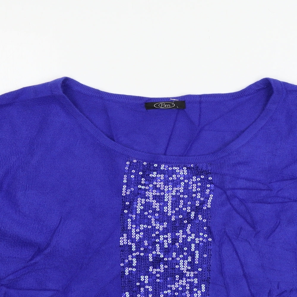 Womens UK Size L BM Blue Pullover Jumper