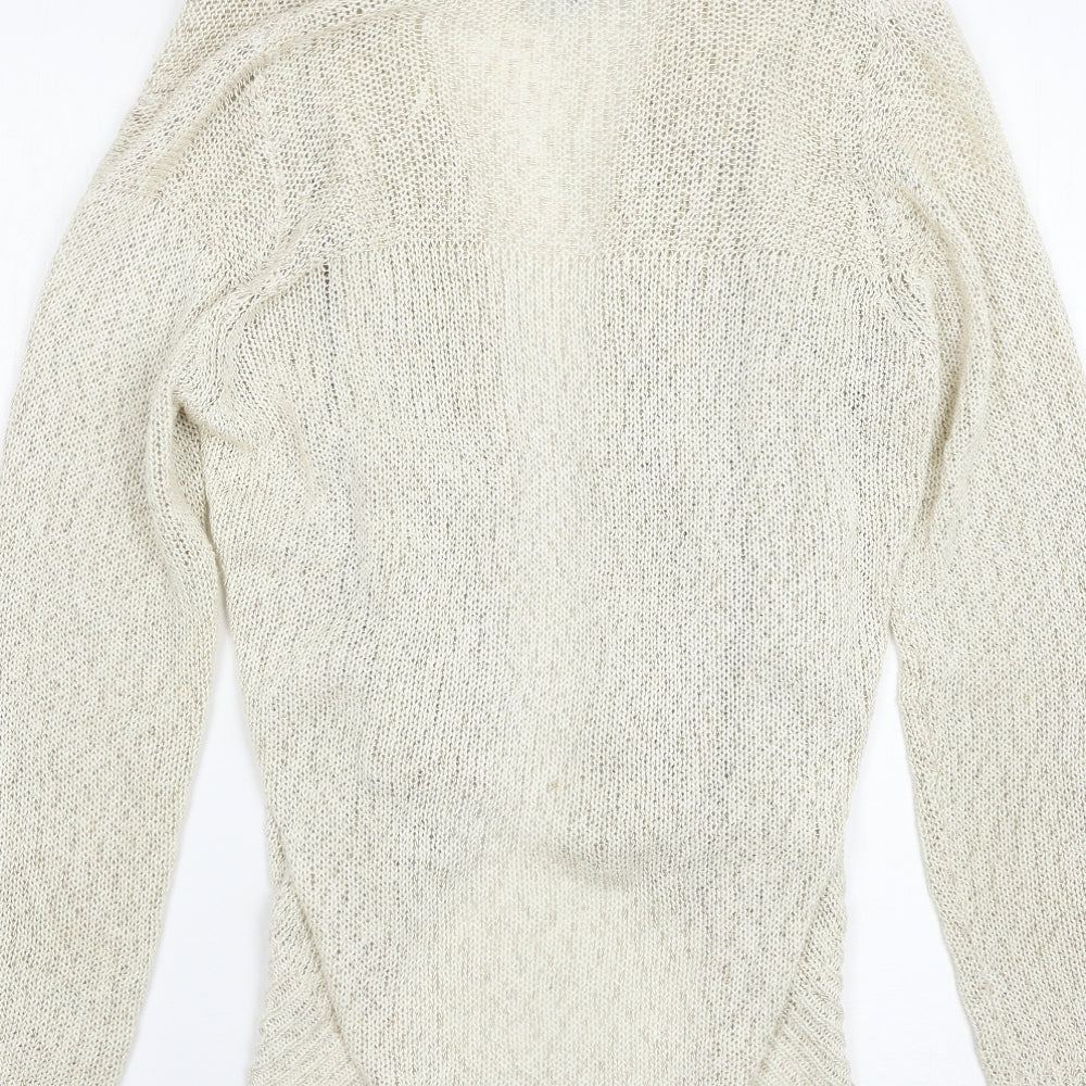 Womens UK Size 14 Debenhams Beige Cardigan Jumper