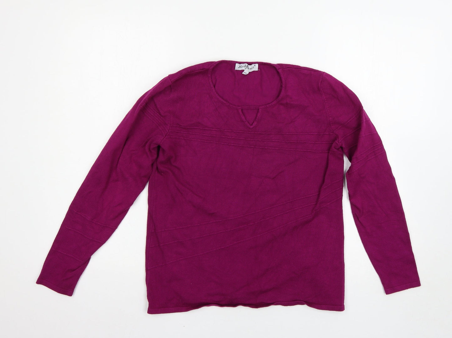 Womens UK Size M Mud Flower Purple Pullover Jumper