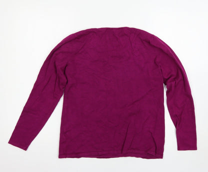 Womens UK Size M Mud Flower Purple Pullover Jumper