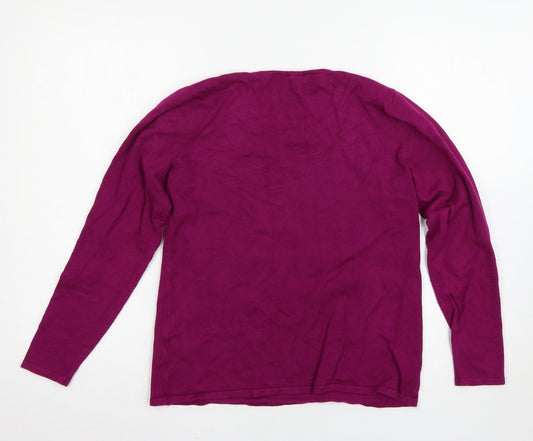 Womens UK Size M Mud Flower Purple Pullover Jumper