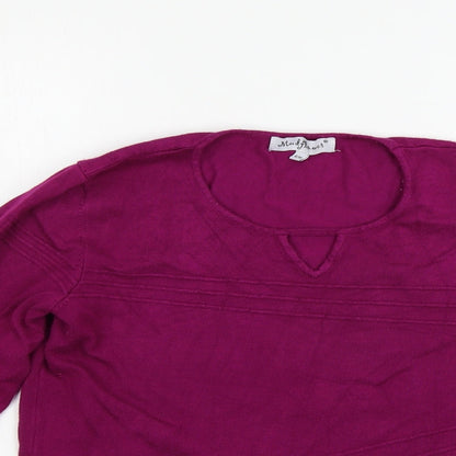 Womens UK Size M Mud Flower Purple Pullover Jumper