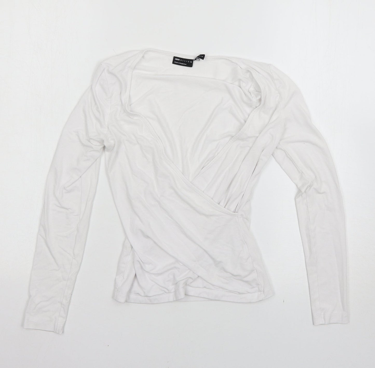 Womens UK Size 4 ASOS White Basic T-Shirt