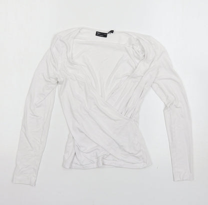 Womens UK Size 4 ASOS White Basic T-Shirt
