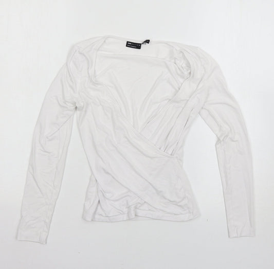 Womens UK Size 4 ASOS White Basic T-Shirt